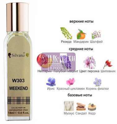 Парфюмерия Silvana Silvana W303 Burberry Weekend For Women 18 мл Парфюмерия Silvana Silvana W303 Burberry Weekend For Women 18 мл (фото)
